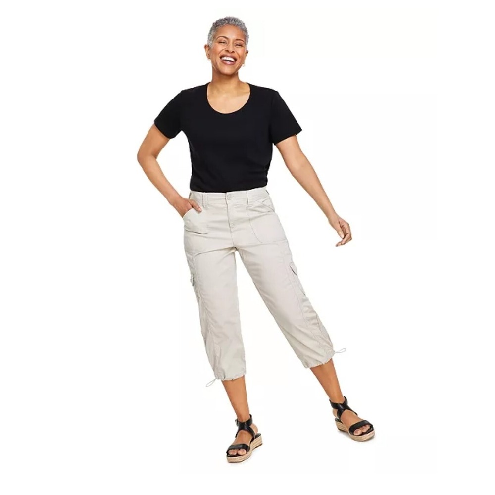 Style & Co Womens Cargo Capri Hiking Adjustable Lightweight High Rise Stretch 12